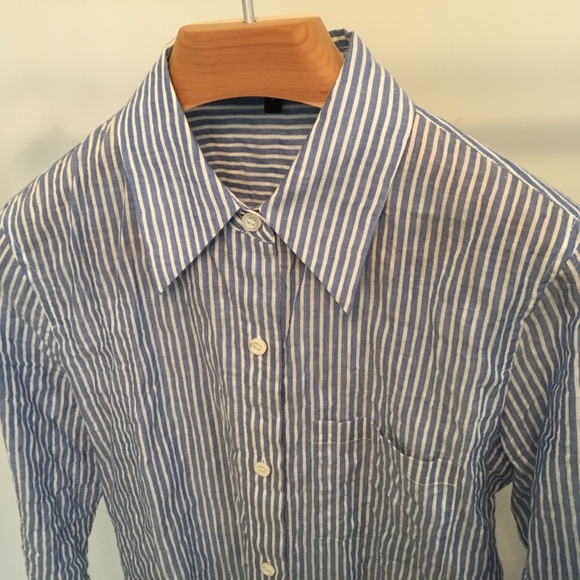 Theory blue stripe shirt - Picture 2 of 5